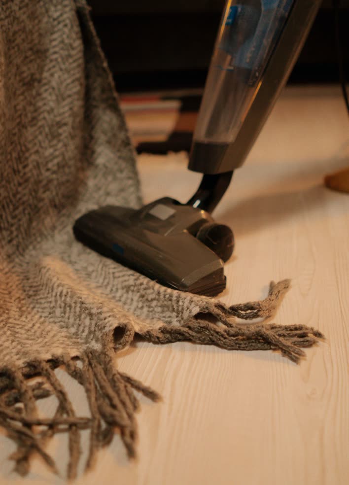 Rug fringe cleaning
